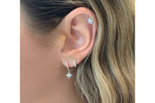 Load image into Gallery viewer, Cohan Silver Hoop Star Earrings