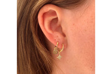 Load image into Gallery viewer, Cohan Gold Hoop Star Earrings
