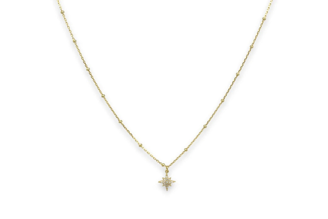 Burgundy Gold Star Necklace